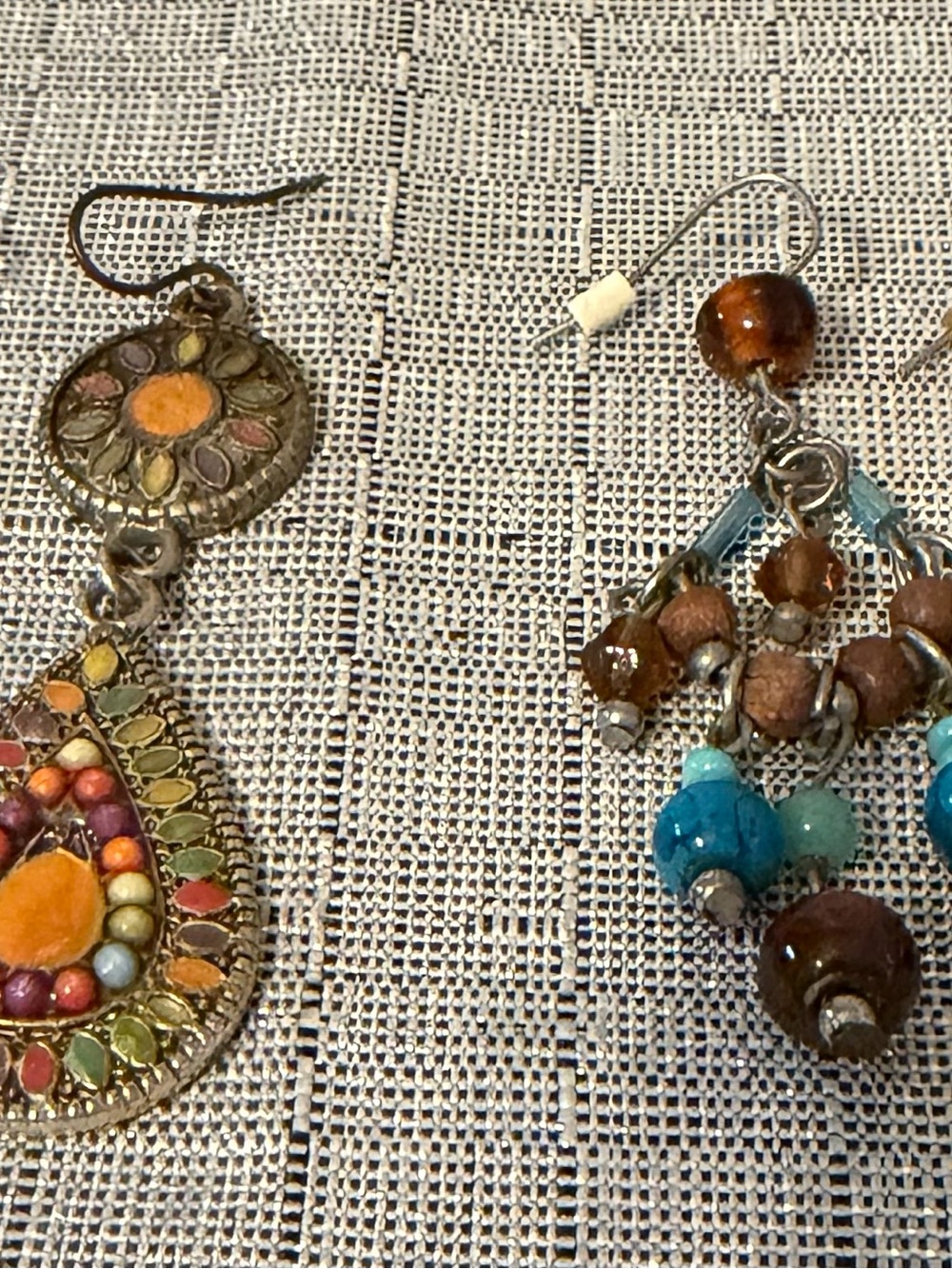 Bohemian Multicolor Teardrop Dangle Earrings - Unbranded - Picture 2 of 4